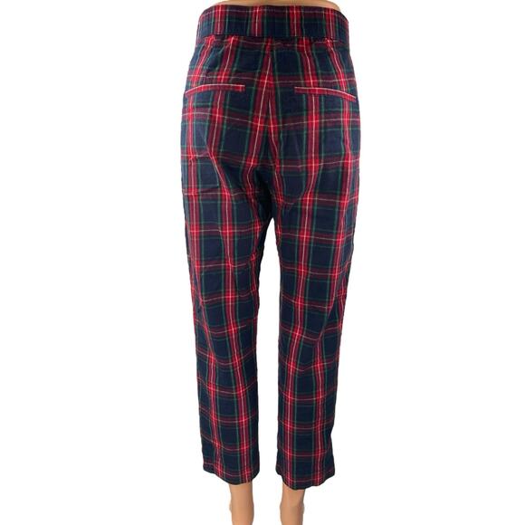 Hollister Multicolor Plaid Checkered Straight Leg High Waist Trousers Pants M - Picture 3 of 5